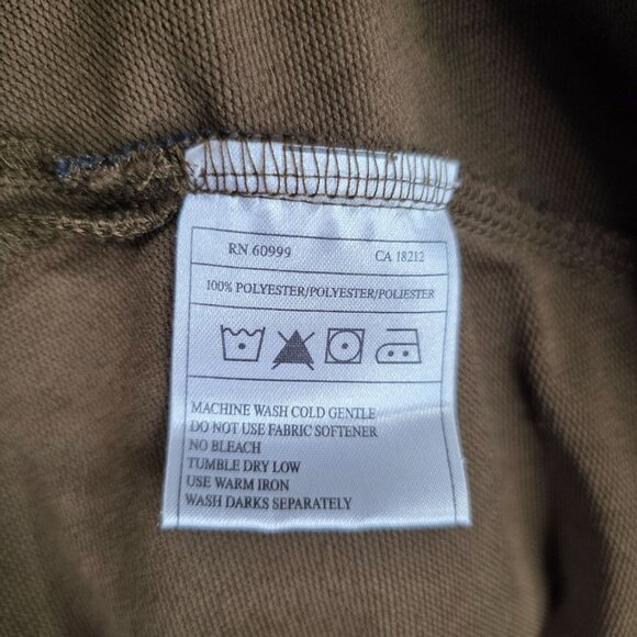 Mens Antigua Desert Dry Brown 1/4 Zip Polo Shirt Long Sleeve Polyester Size L - Picture 3 of 7